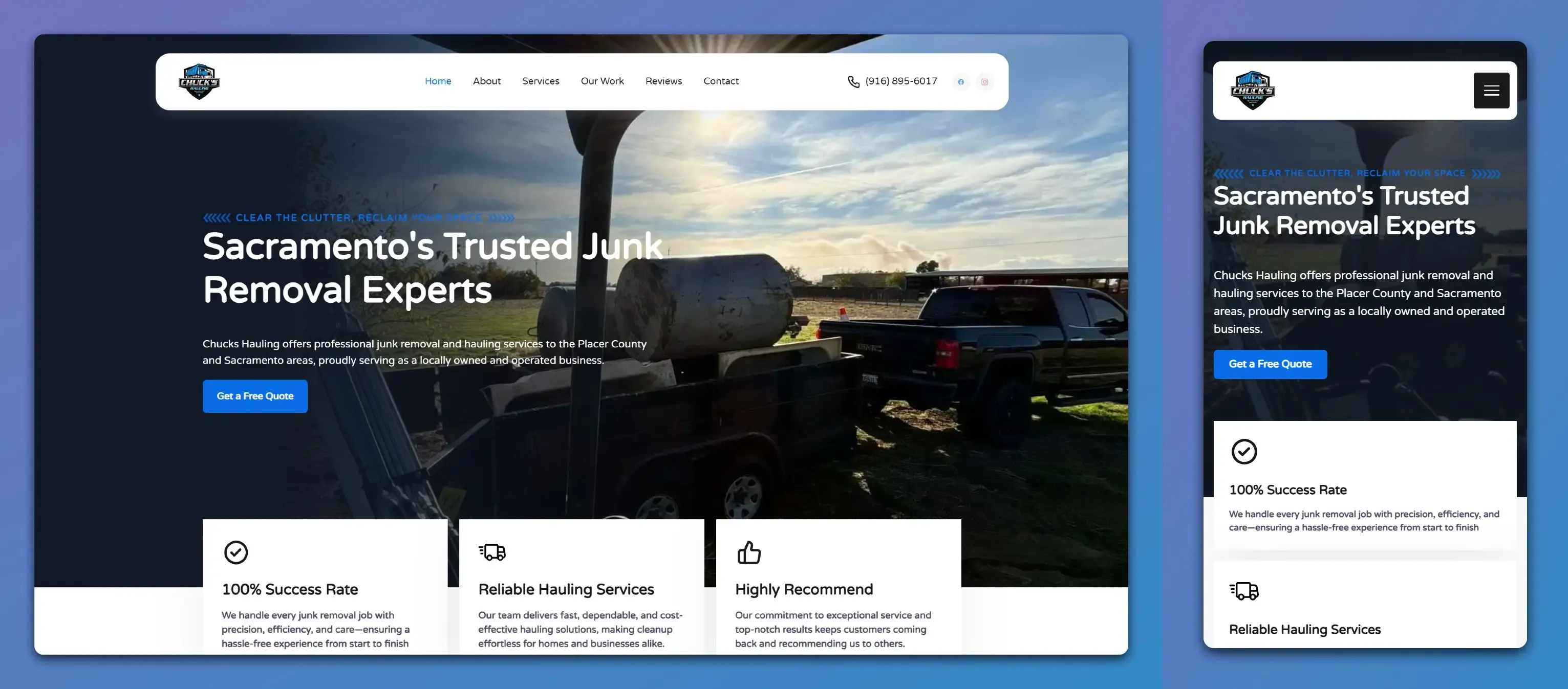 Chucks Hauling Website Home